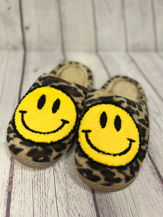 Smiley Leopard Slippers