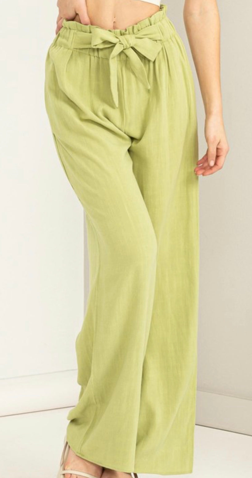 Wide Leg Paper Bag Waist Pants