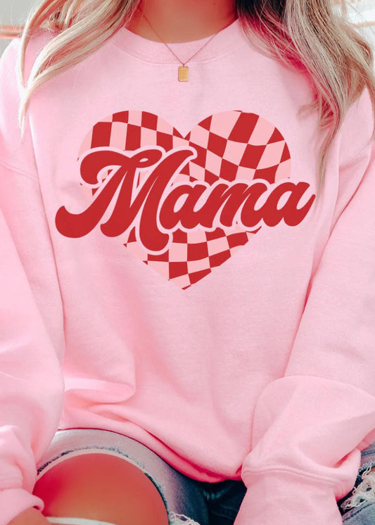 Mama Heart Pink Crewneck